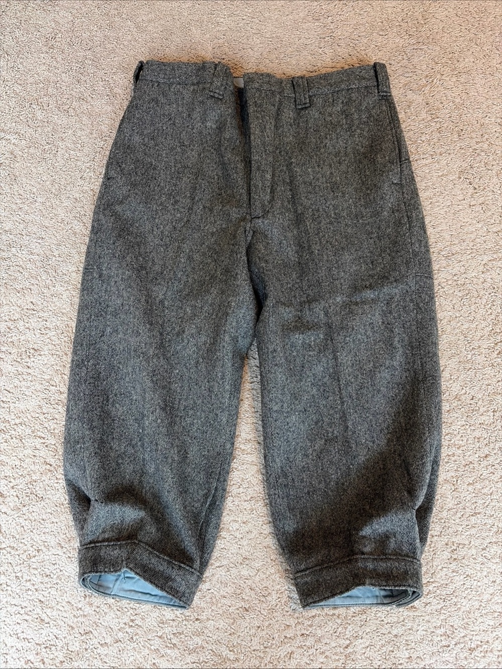 Mens Vintage Teton Woolrich Gray Wool Hiking Pants Knickerbockers Size 36